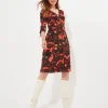 Autumn Blooms Jersey Dress