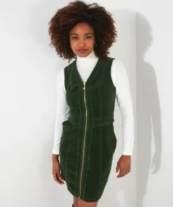 Confident Cord Pinafore Dress