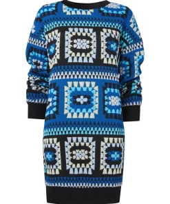 Crochet Effect Sweat Tunic Dress