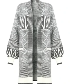 Dazzling Geo Balloon Sleeve Cardigan
