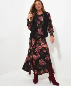 Dramatic Florals Jersey Dress