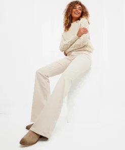 Ecru Bootcut Jeans