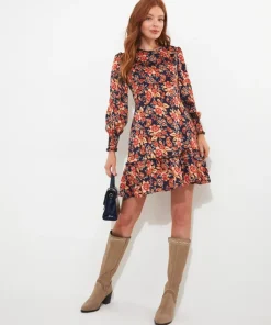 Elle Printed Satin Dress