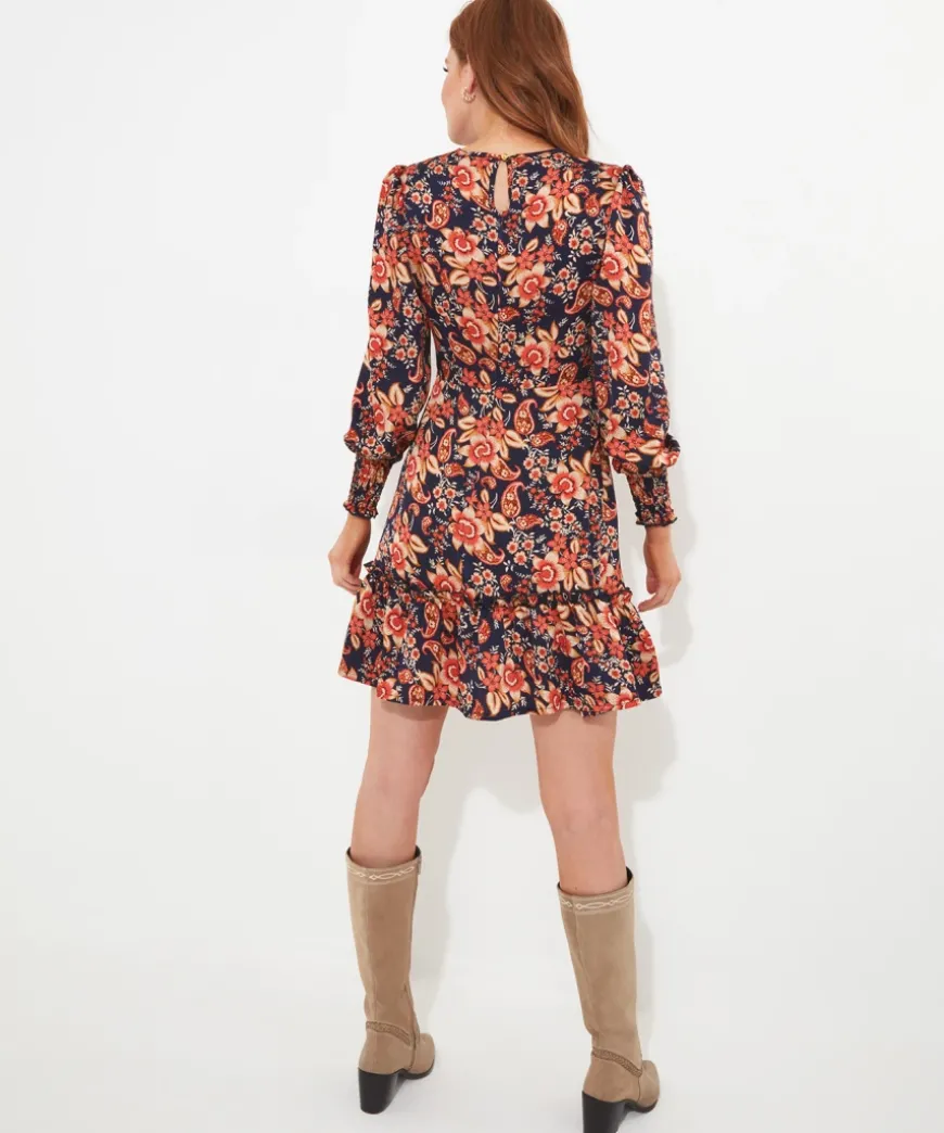 Elle Printed Satin Dress