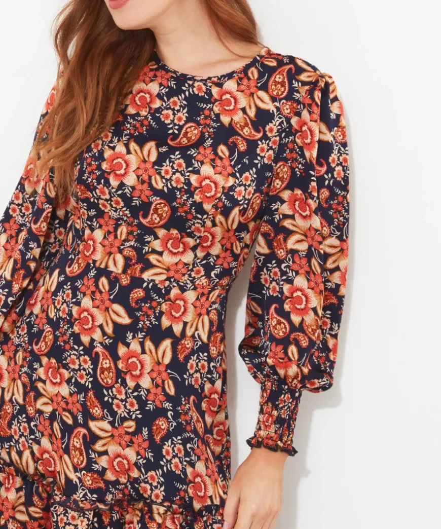 Elle Printed Satin Dress