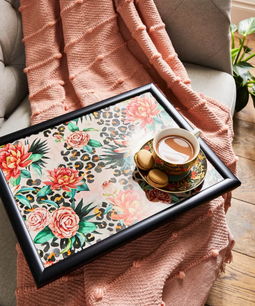 Fabulous Zebra Floral Lap Tray