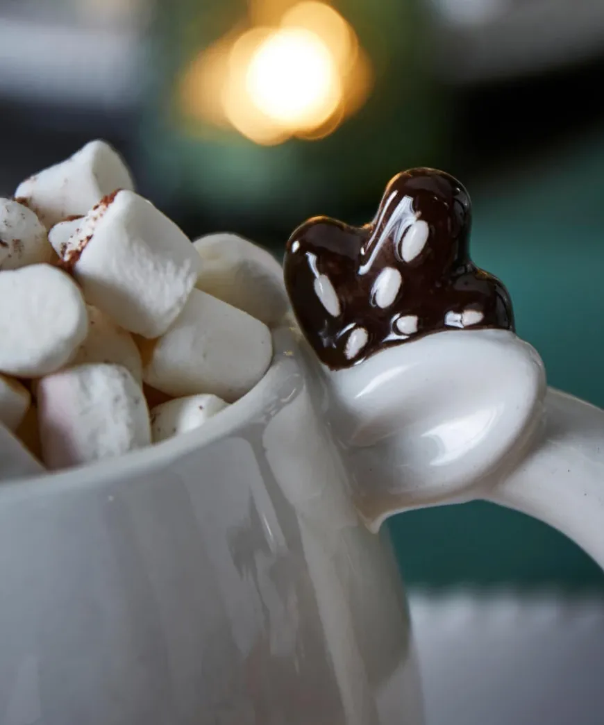 Festive White Reindeer Mug
