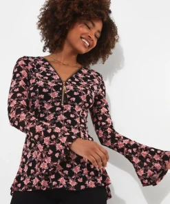 Floral Zip Top