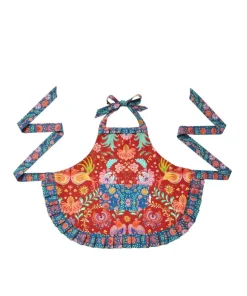 Folk Floral Frill Trim Apron