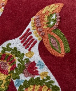 Folk Fox Crewel Work Cushion