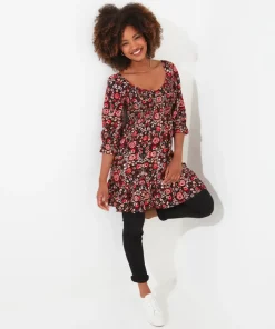 Folky Floral Tunic Dress