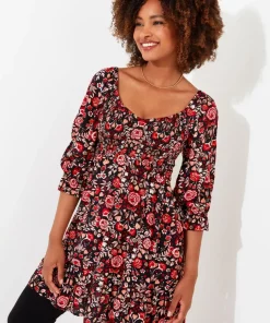 Folky Floral Tunic Dress