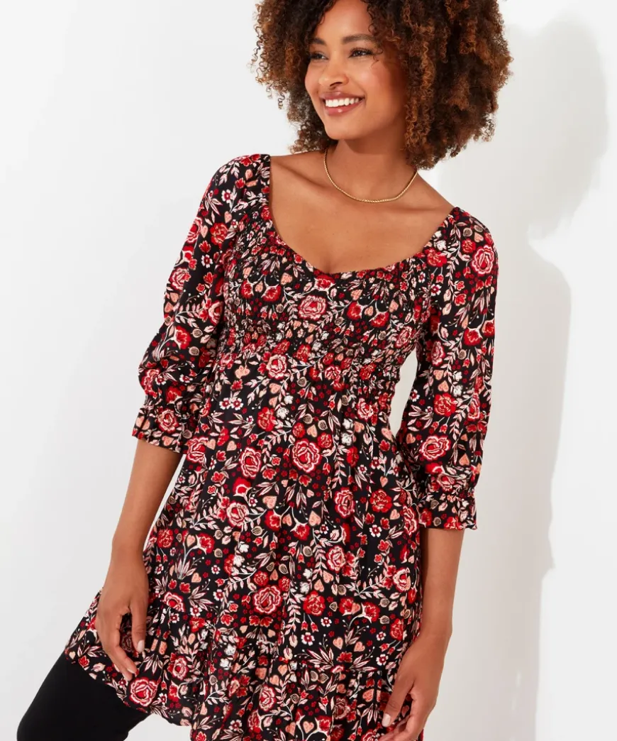 Folky Floral Tunic Dress
