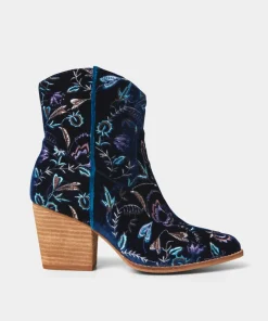 Gigi Embroidered Velvet Boots