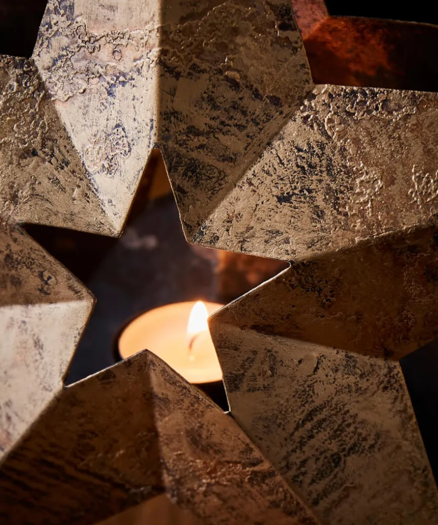 Gold Star Tea Light Holder