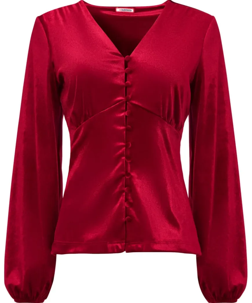 Gorgeous Velour Button Top