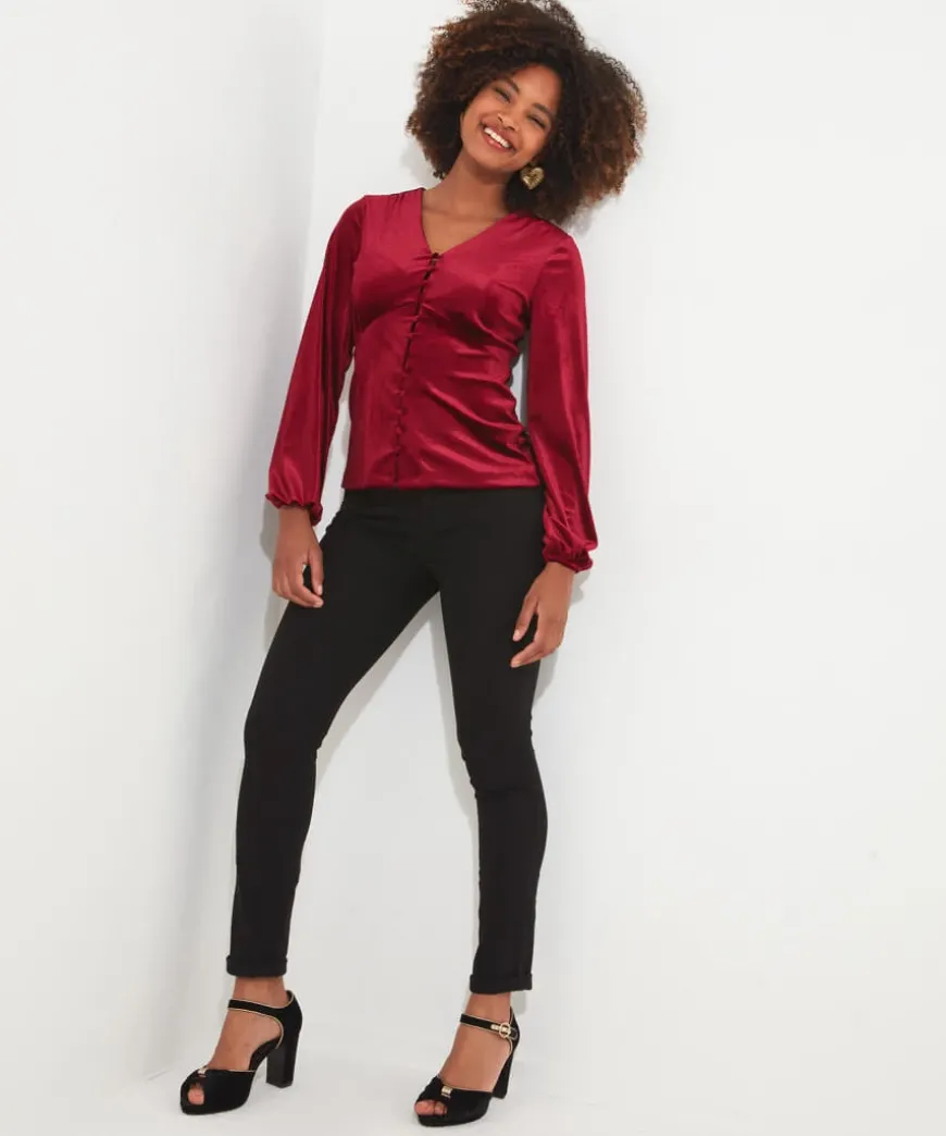 Gorgeous Velour Button Top
