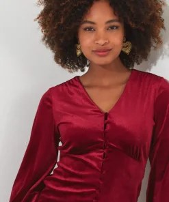 Gorgeous Velour Button Top
