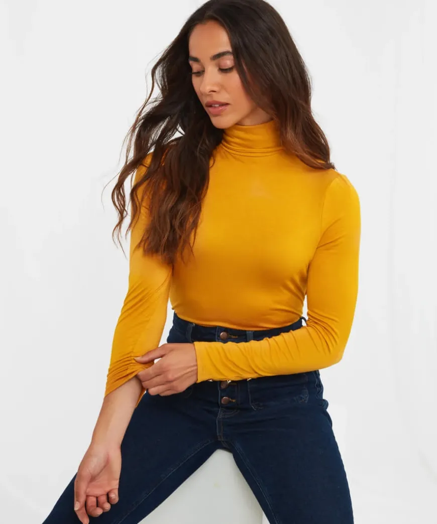 Jersey Roll Neck Top