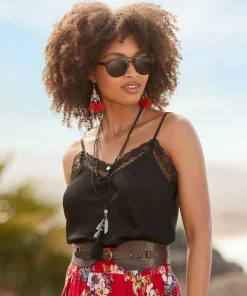 Lace Trim Cami Vest