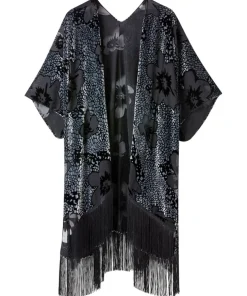 Lara Burn Out Tassel Kimono