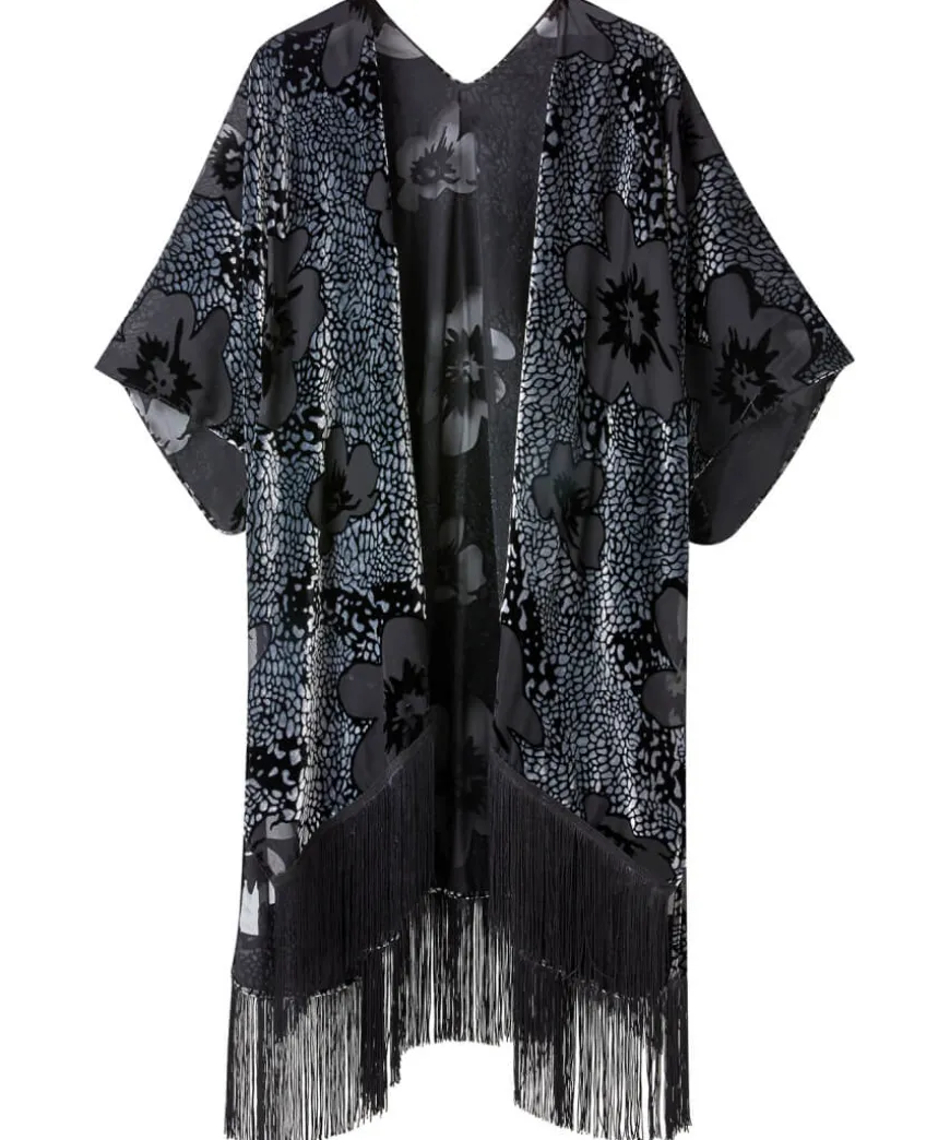 Lara Burn Out Tassel Kimono