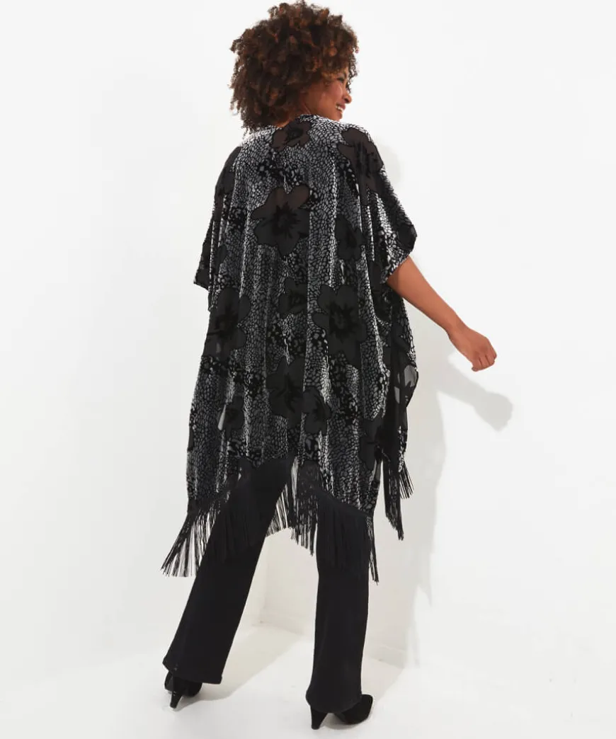 Lara Burn Out Tassel Kimono