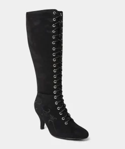 Layla Lace Up Embroidered Boots