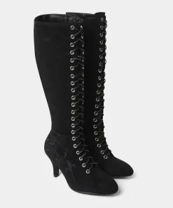 Layla Lace Up Embroidered Boots