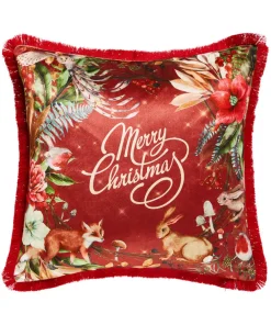 Merry Christmas Wreath Cushion
