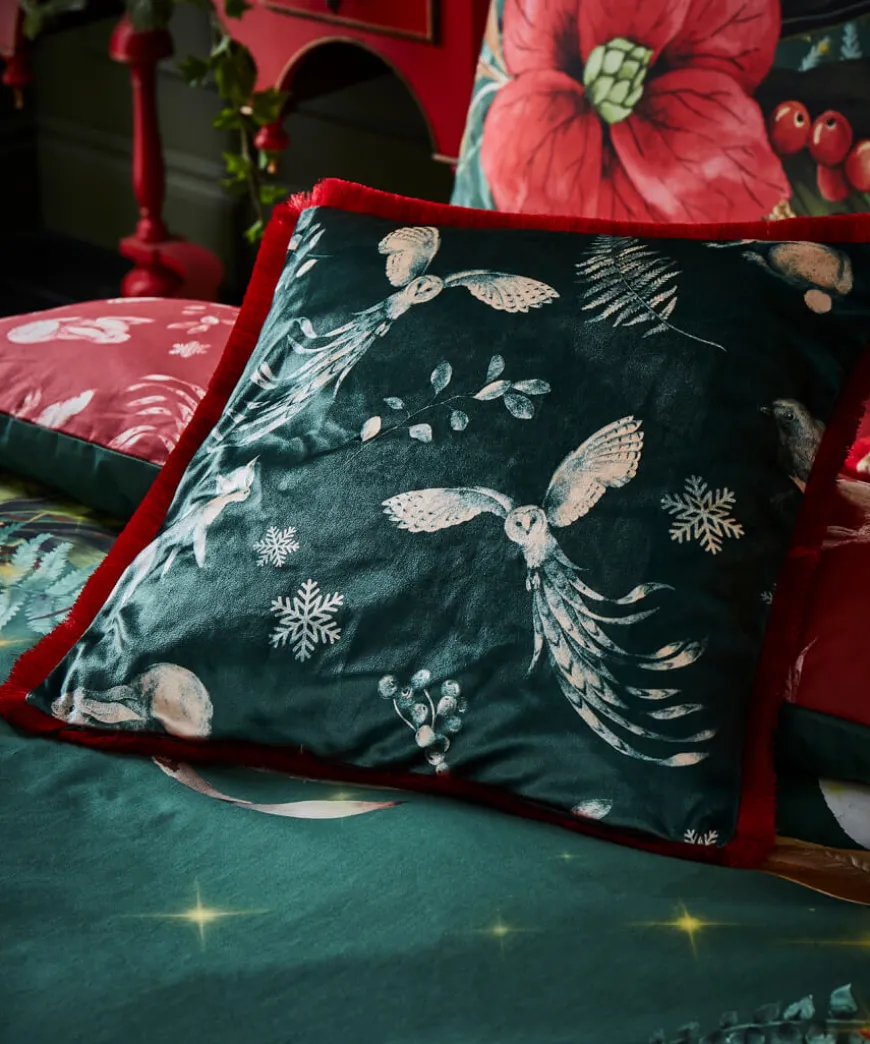 Merry Christmas Wreath Cushion
