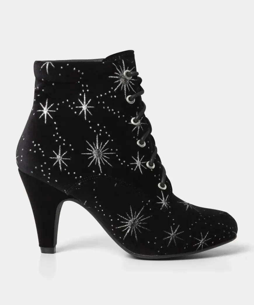 Night Star Velvet Bootees