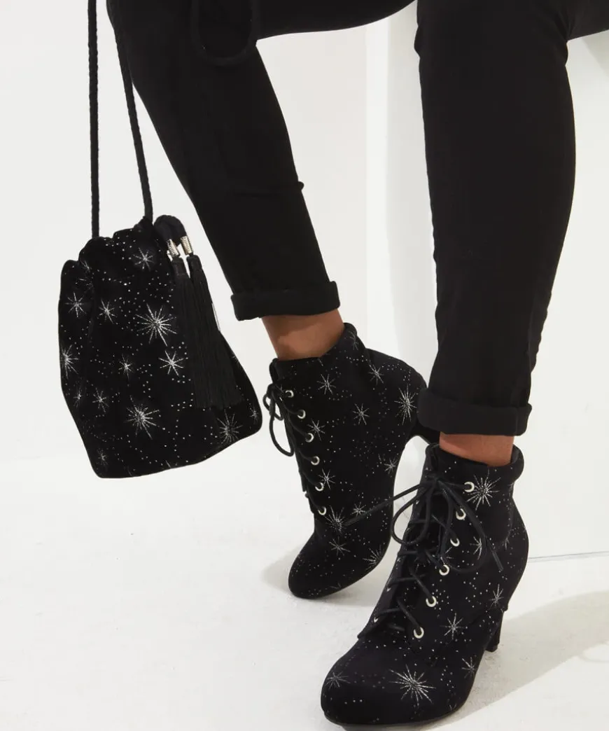 Night Star Velvet Bootees