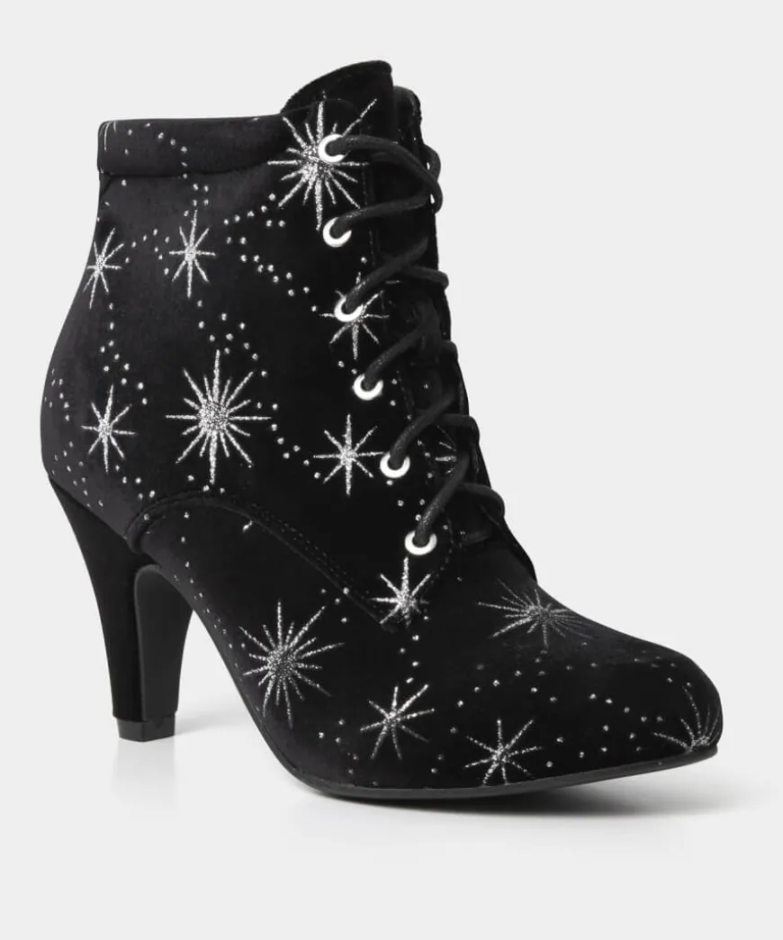 Night Star Velvet Bootees