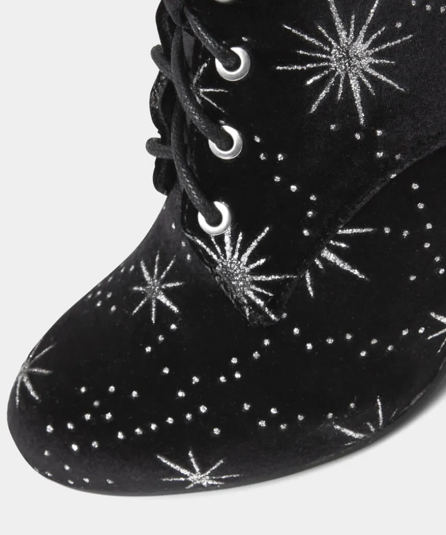 Night Star Velvet Bootees