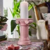 Nouveau Pink Grecian Candle Holder