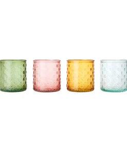 Pack Of 4 Recycled Glass Tealight Holders