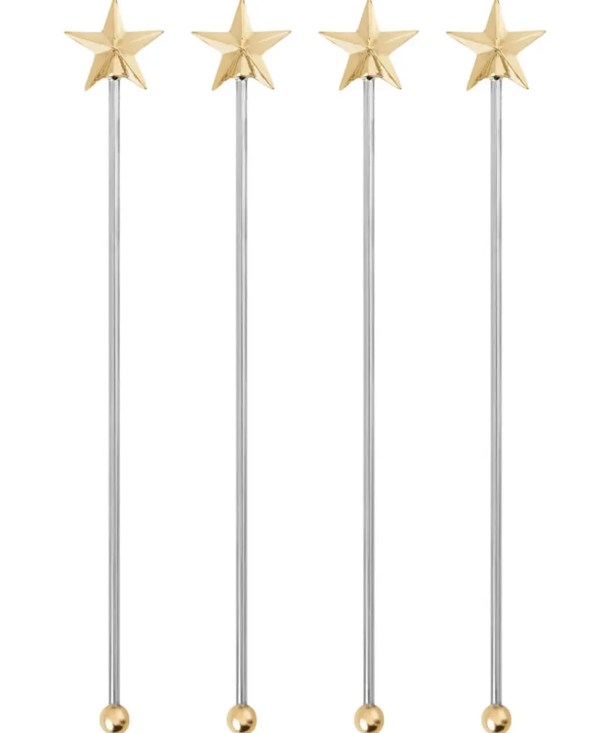 Pack Of 4 Star Drinks Stirrers