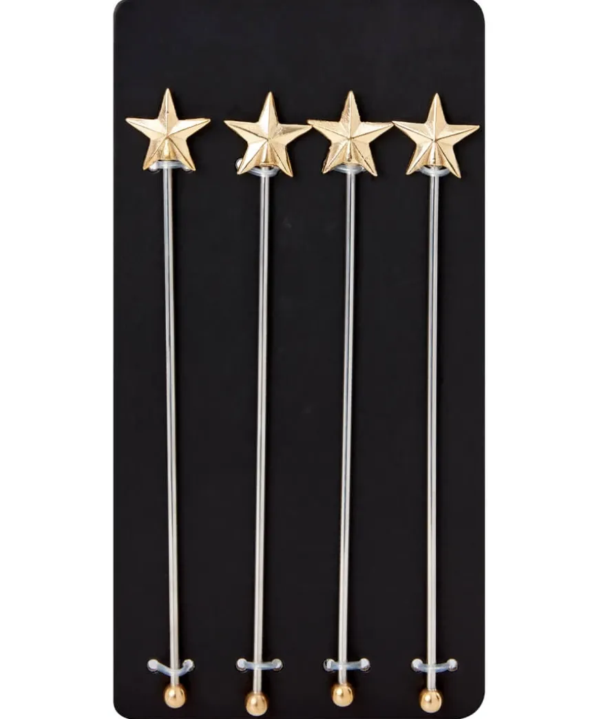 Pack Of 4 Star Drinks Stirrers