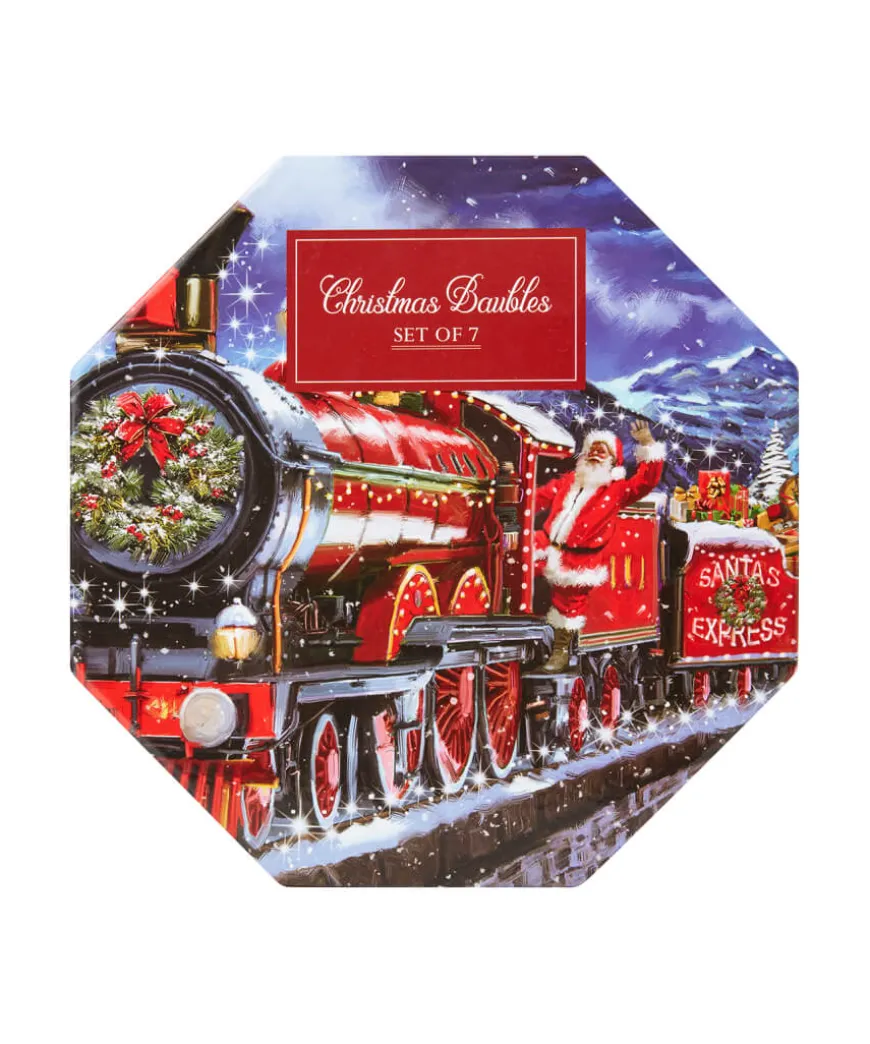 Pack Of 7 Traditional Christmas Baubles