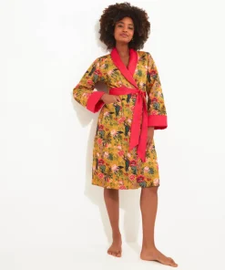 Peacock Print Dressing Gown