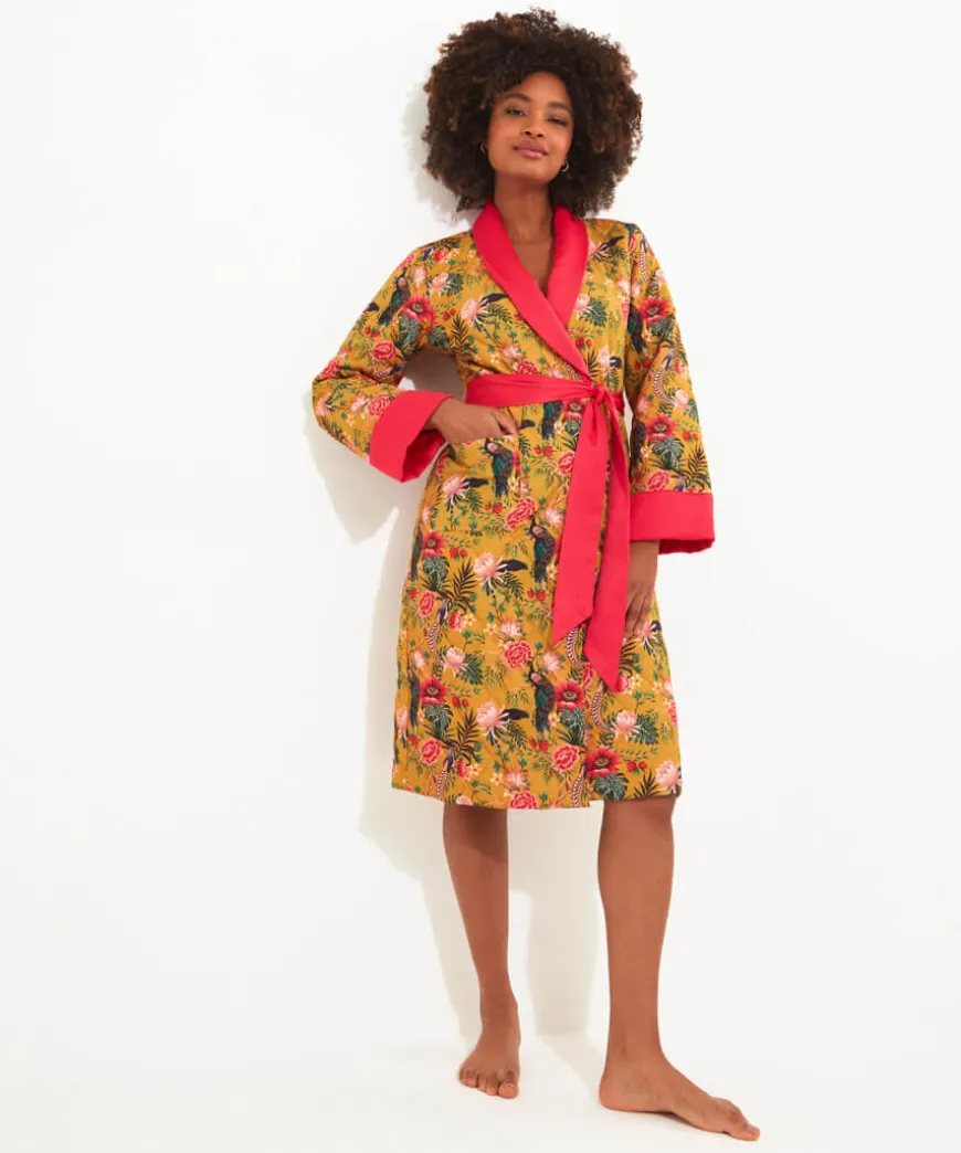 Peacock Print Dressing Gown