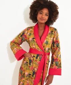 Peacock Print Dressing Gown