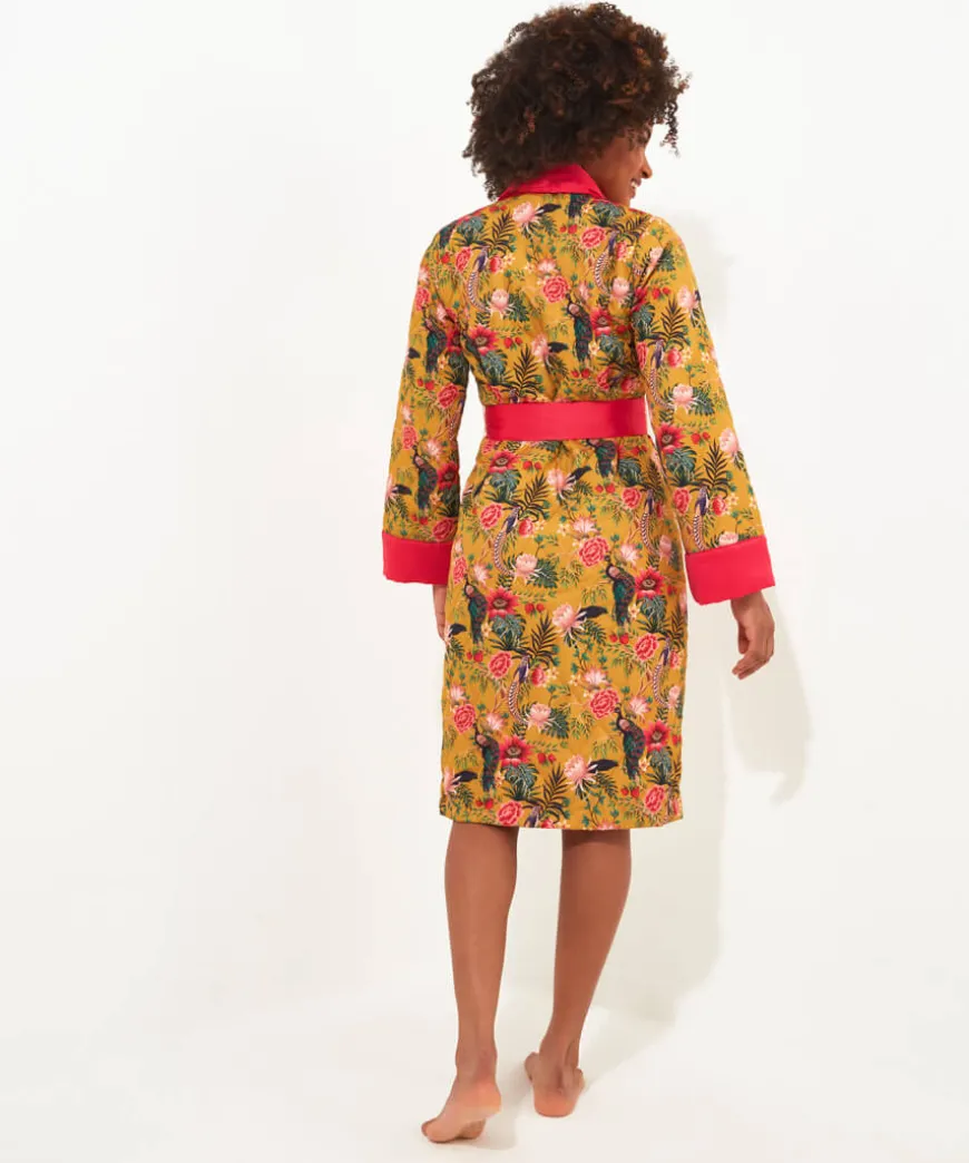 Peacock Print Dressing Gown