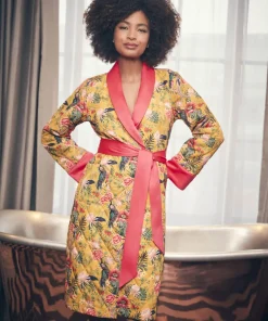 Peacock Print Dressing Gown