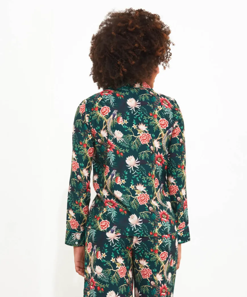 Peacock Print Pyjama Top