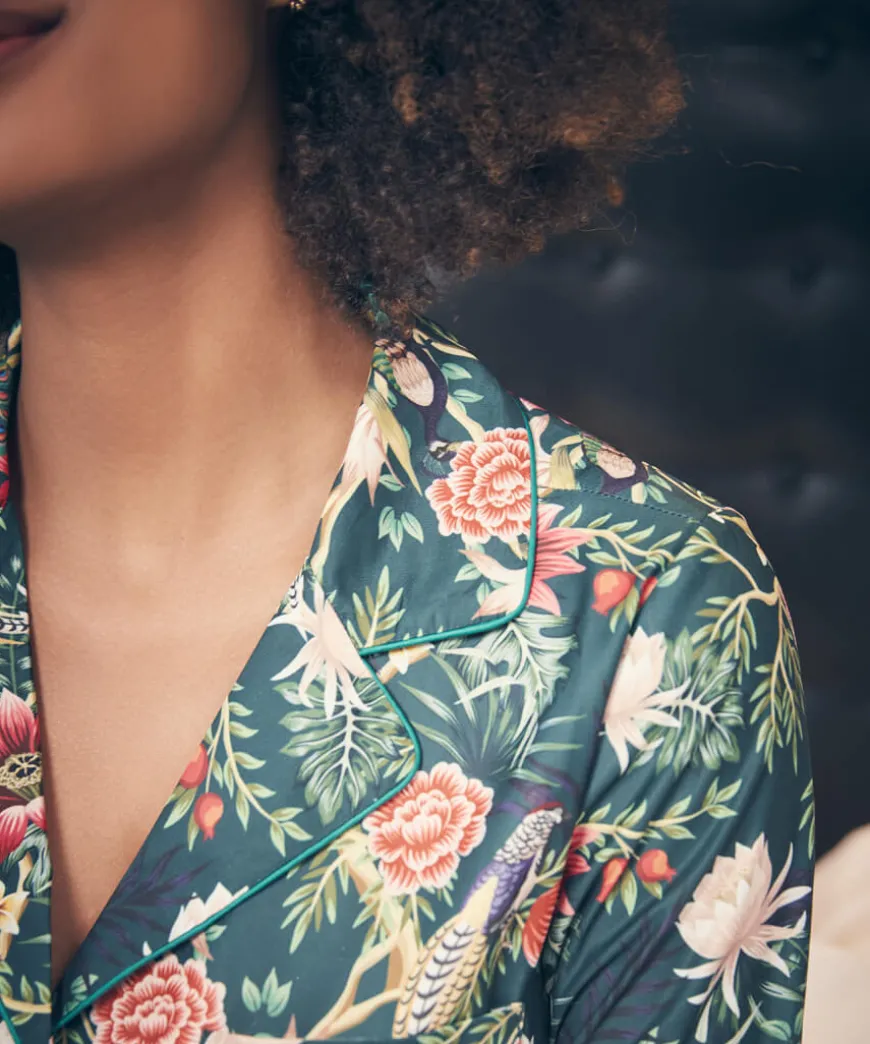 Peacock Print Pyjama Top