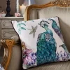 Poised Peacocks Reversible Cushion