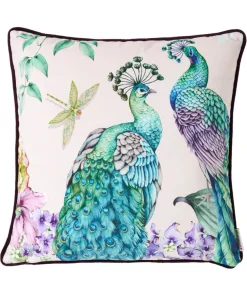 Poised Peacocks Reversible Cushion