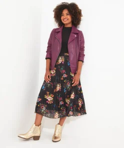 Pop Of Colour Pleated Skirt